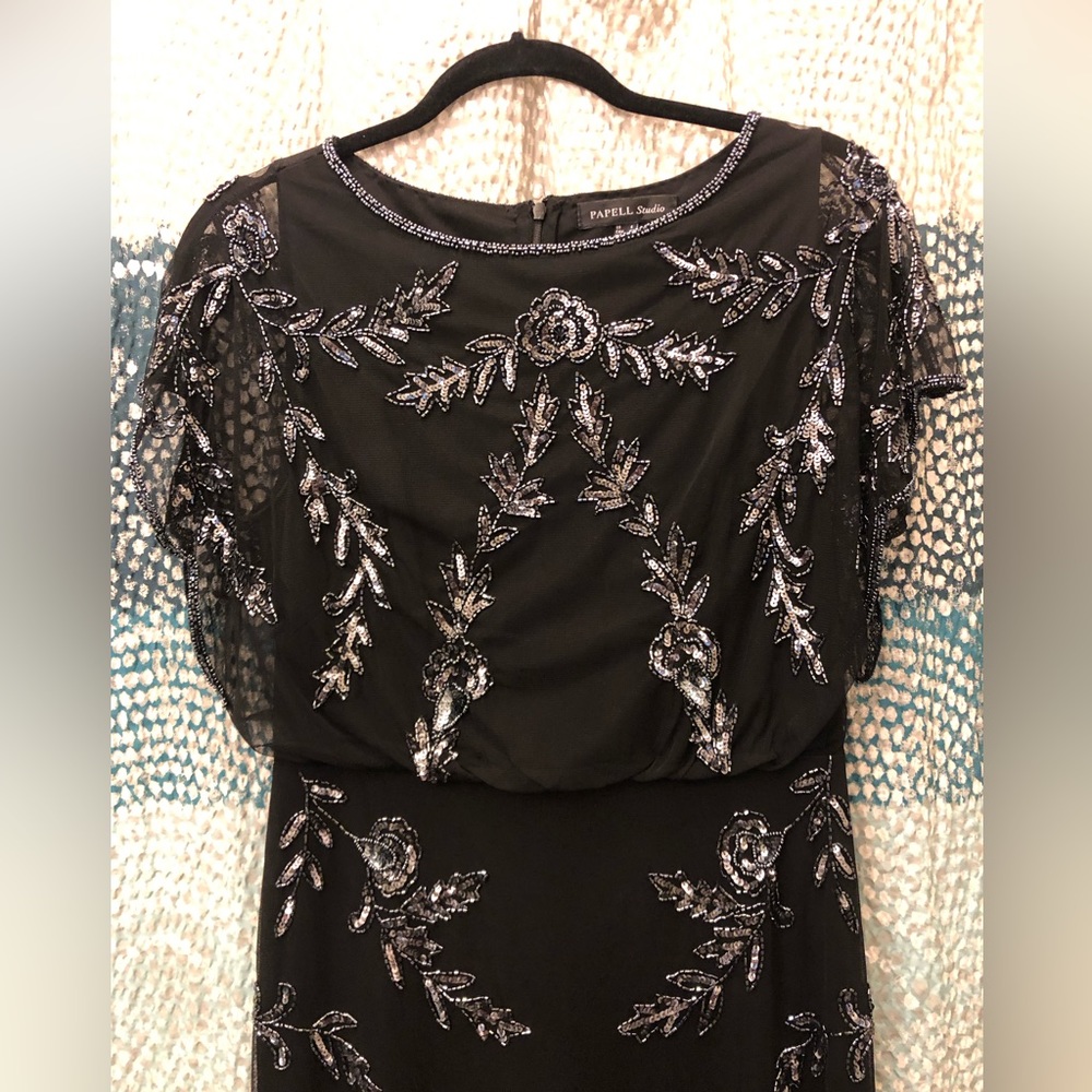 Adrianna Papell Studio Black Beaded Gown - Picture 10 of 14